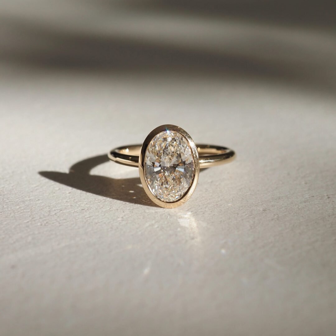 Vyla 1.5CT Oval Cut Bezal Diamond Ring - Icebox Jewels